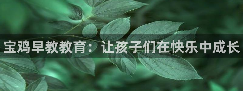 天狮娱乐叶哥：宝鸡早教教育：让孩子们在快乐中成长