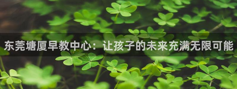 天狮娱乐主管82104:东莞塘厦早教中心:让孩子的未来充满无限可能