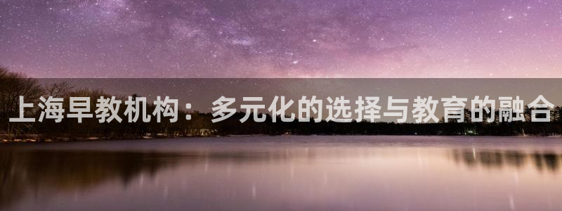 天狮娱乐主:上海早教机构:多元化的选择与教育的融合